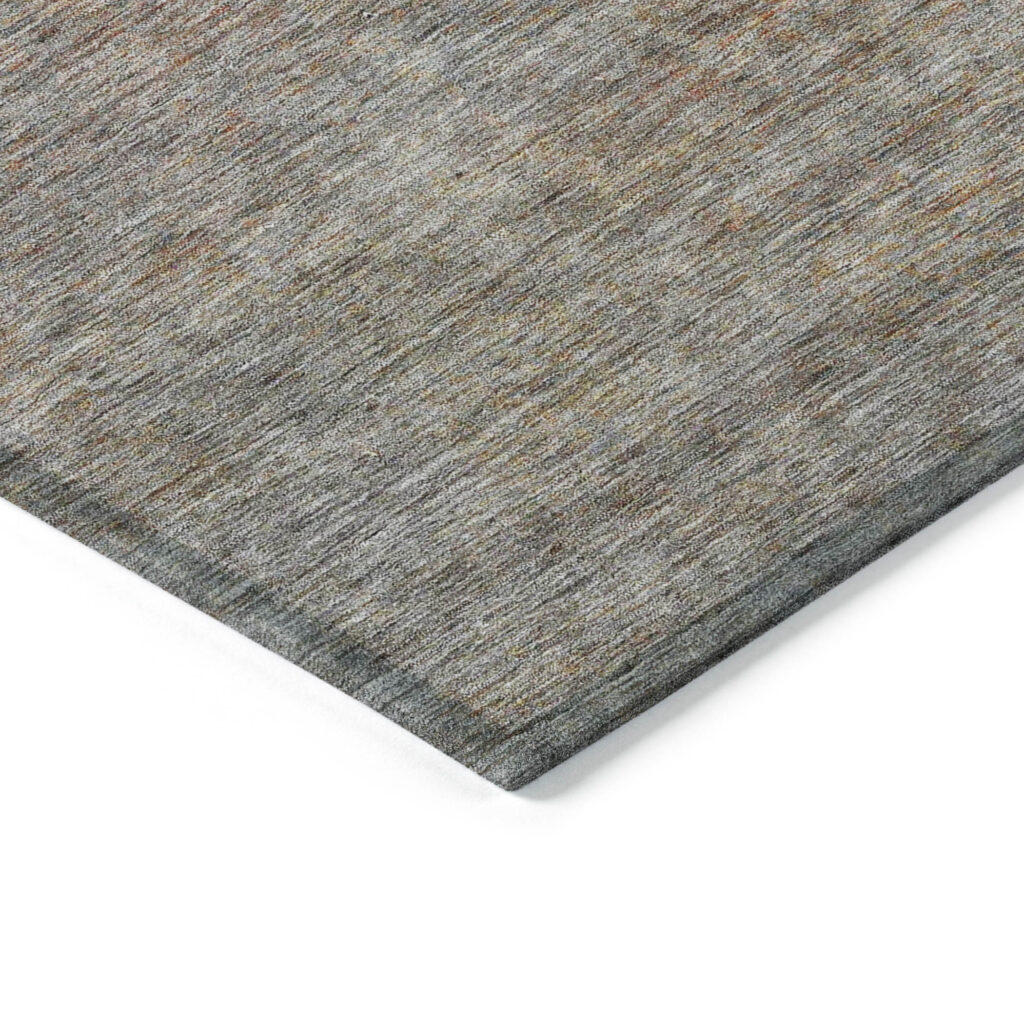 9' X 12' Gray Charcoal And Orange Abstract Washable Indoor Outdoor Area Rug