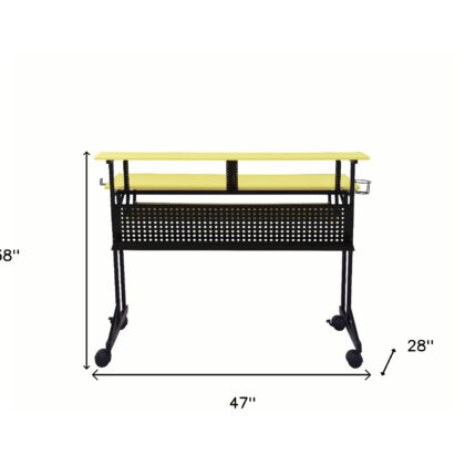 47" Yellow and Black Computer Desk