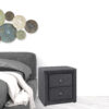 21" Dark Gray Velvet Two Drawer Nightstand