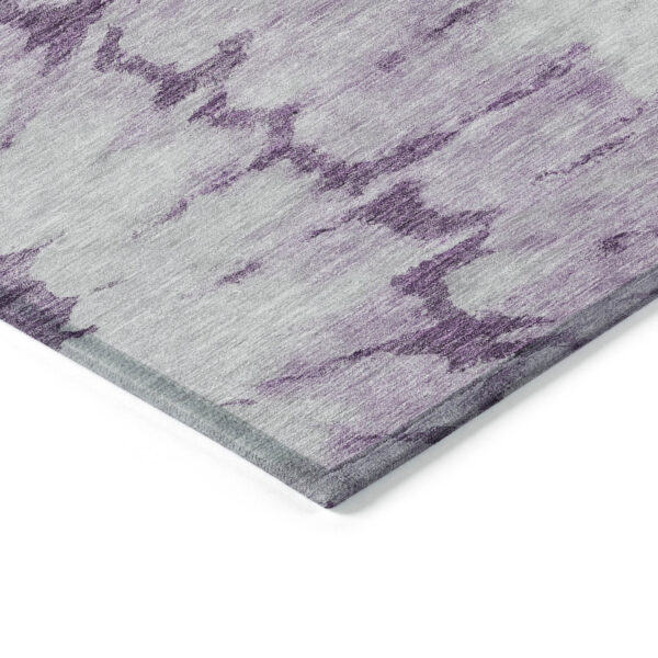 3' X 5' Purple And Lavender Abstract Washable Indoor Outdoor Area Rug
