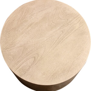 16" Natural Distressed Solid Wood Round End Table