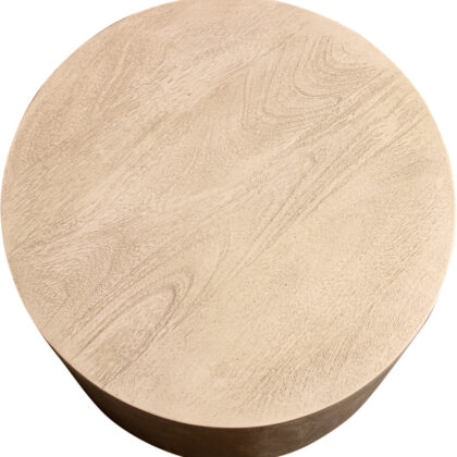 16" Natural Distressed Solid Wood Round End Table