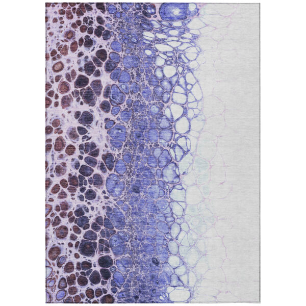 10' X 14' Purple Lilac And Eggplant Abstract Washable Indoor Outdoor Area Rug