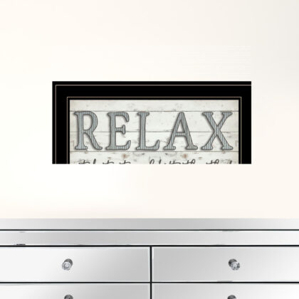 Relax 4 Black Framed Print Wall Art