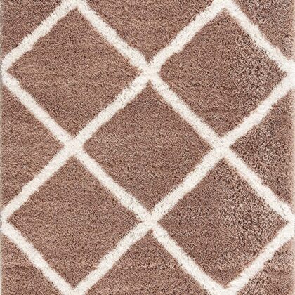 5' X 8' Beige Geometric Area Rug