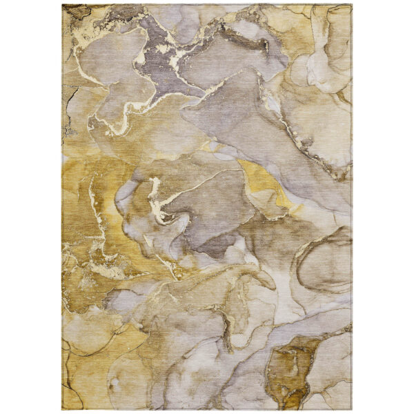 9' X 12' Taupe Abstract Washable Non Skid Indoor Outdoor Area Rug