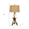 33" Brown Antlers Table Lamp With Brown Empire Shade