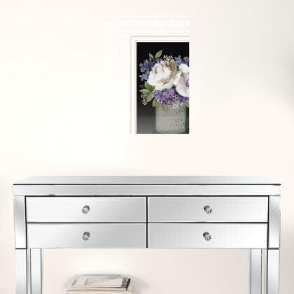 Lilac Mason Jar Floral 2 White Framed Print Wall Art