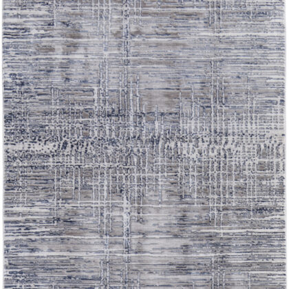 2' X 3' Gray And Blue Abstract Stain Resistant Area Rug