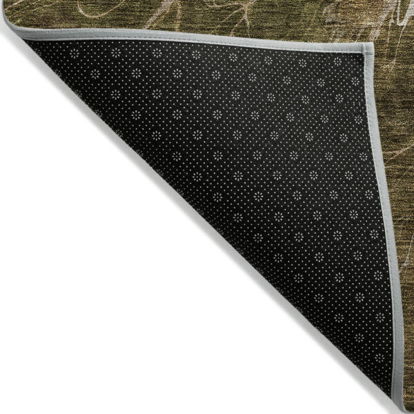 5' X 8' Chocolate And Gray Abstract Washable Indoor Outdoor Area Rug