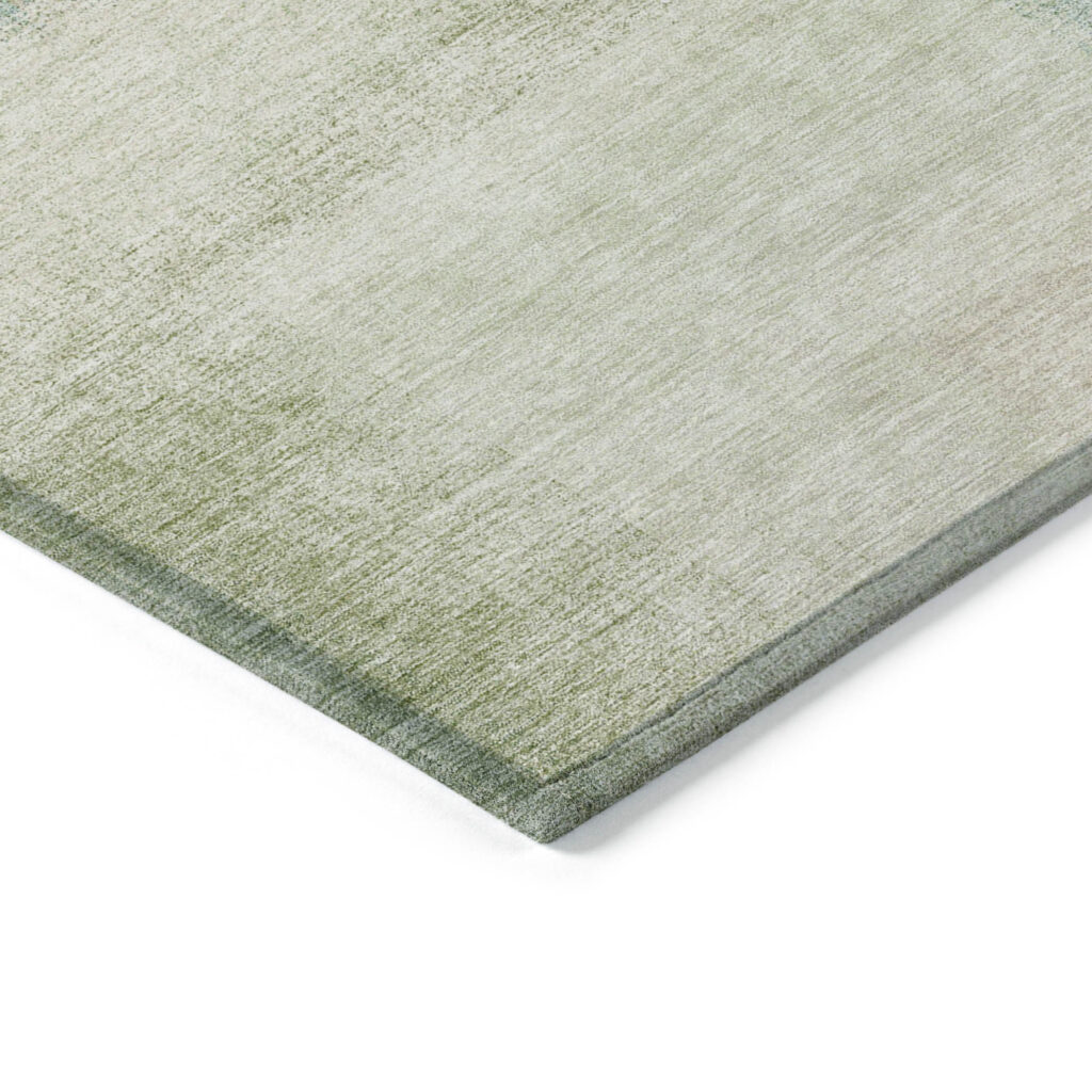 5' X 8' Artichoke Green And Beige Abstract Washable Indoor Outdoor Area Rug