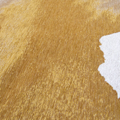 7' x 9' Gray and Yellow Abstract Non Skid Area Rug