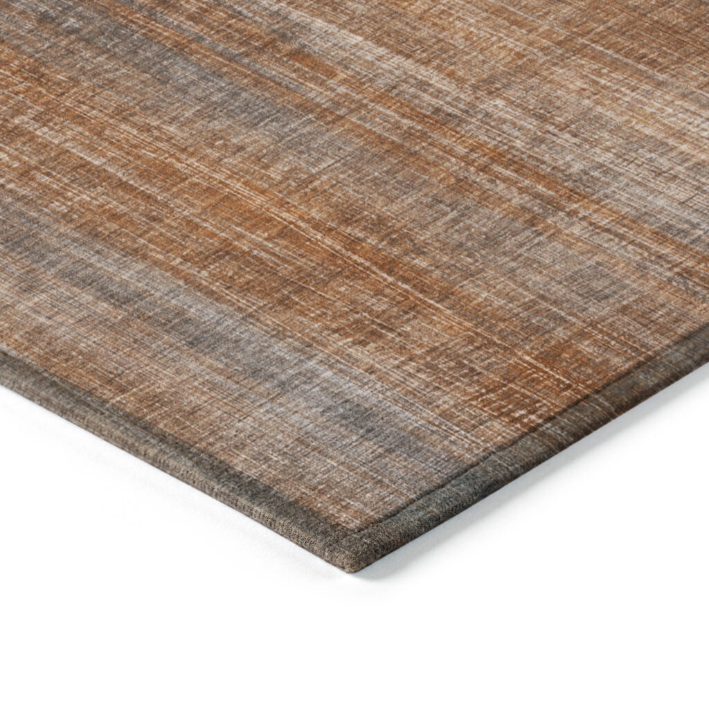 3' X 5' Orange Striped Washable Non Skid Indoor Outdoor Area Rug