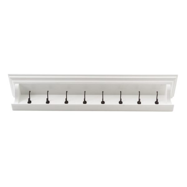 Organization — Classic White Wood Wide Eight Hook Coat Rack
