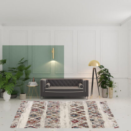 8' X 11' Cream Southwestern Area Rug