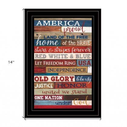 America Proud Black Framed Print Wall Art