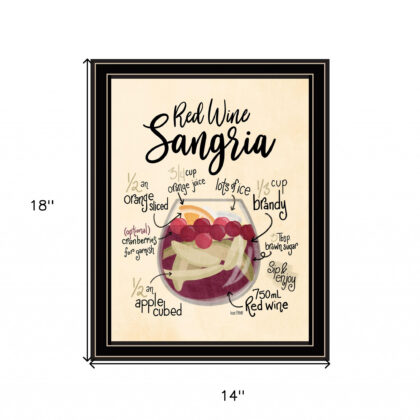 Red Wine Sangria Black Framed Print Wall Art