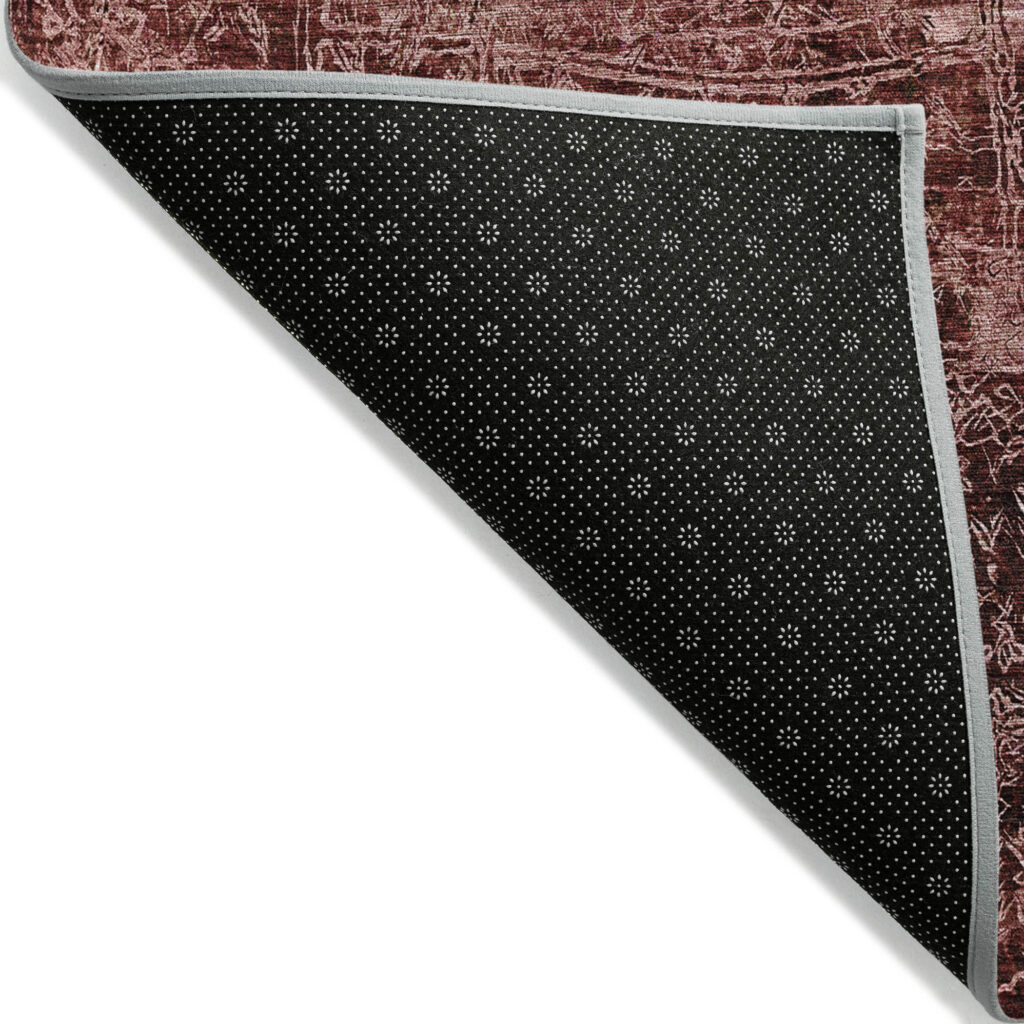 2' X 3' Merlot Abstract Washable Non Skid Indoor Outdoor Area Rug