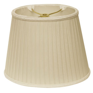 10" Ivory Oval Side Pleat Shantung Lampshade