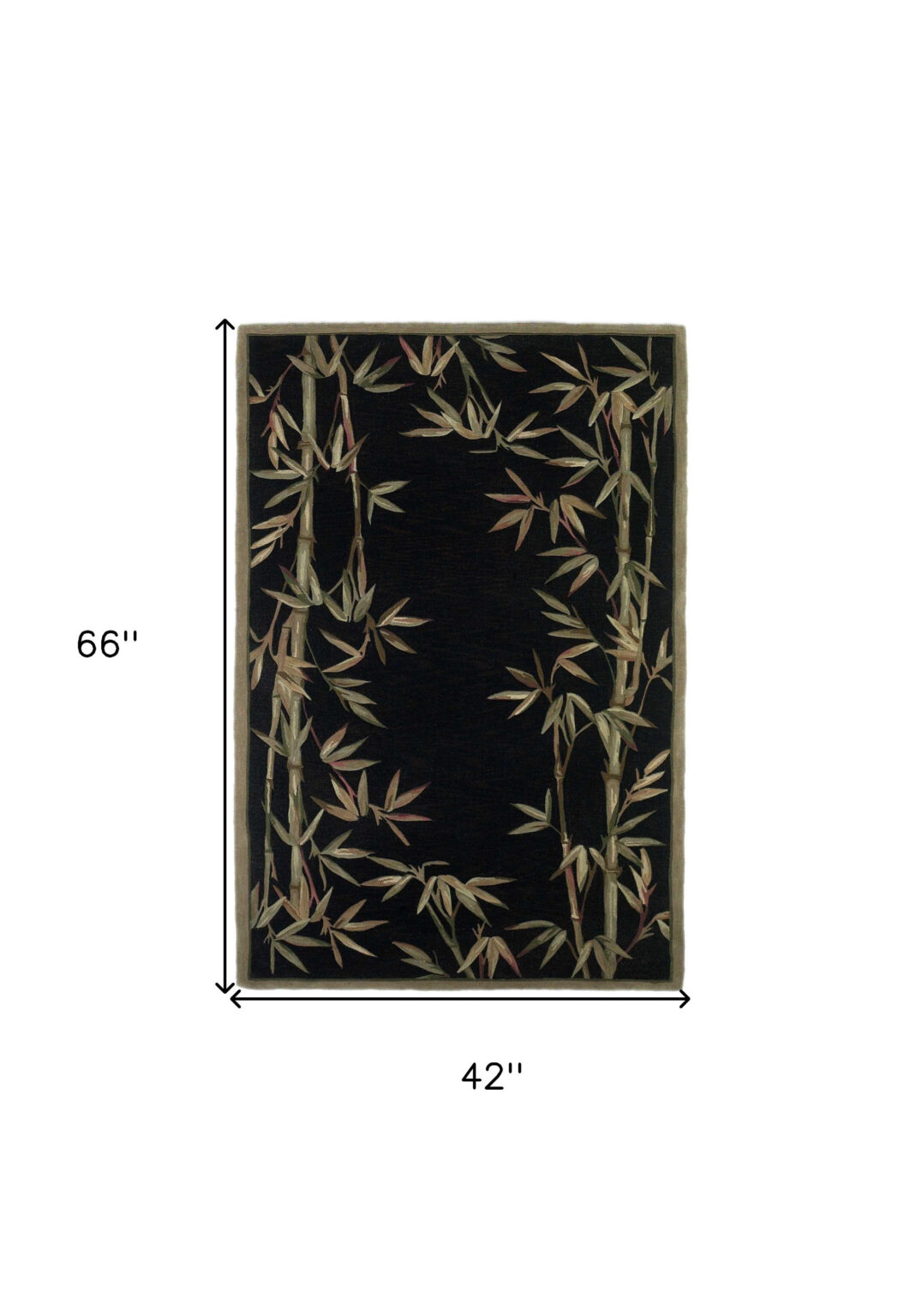 4'X6' Black Hand Tufted Bordered Bamboo Indoor Area Rug