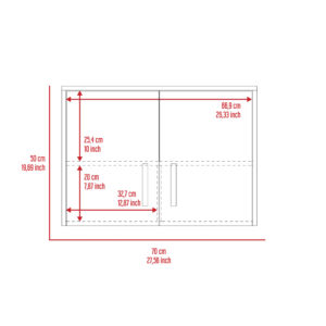 28" Black Wall mounted Accent Cabinet With Four Shelves And Six Drawers