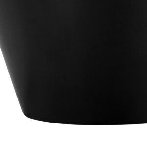 17" Black Ceramic Round Table Lamp With Ivory Drum Shade