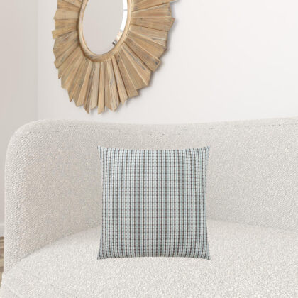 18" X 18" Blue and Gray Polyester Striped Zippered Pillow