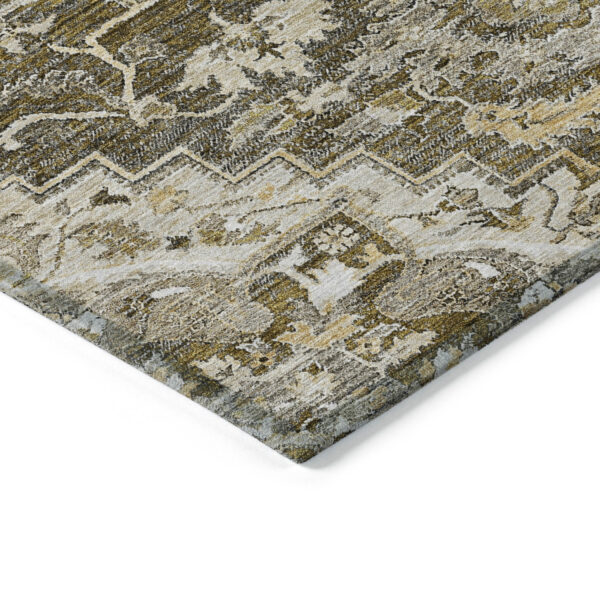 5' X 8' Brown Beige And Taupe Oriental Washable Indoor Outdoor Area Rug