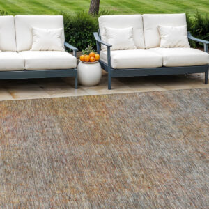 8' X 10' Gray Charcoal And Orange Abstract Washable Indoor Outdoor Area Rug