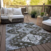 5' X 8' Brown And Gray Medallion Washable Indoor Outdoor Area Rug