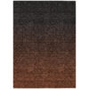 9' X 12' Orange And Charcoal Abstract Washable Indoor Outdoor Area Rug