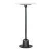 25" White And Black Marble And Aluminum Round Pedestal End Table