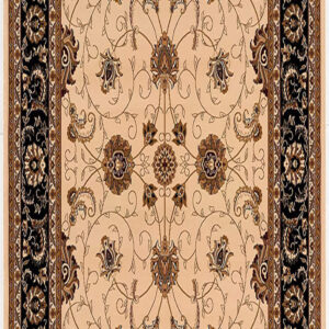 2’ x 20’ Cream and Black Decorative Runner Rug