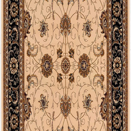 2’ x 20’ Cream and Black Decorative Runner Rug