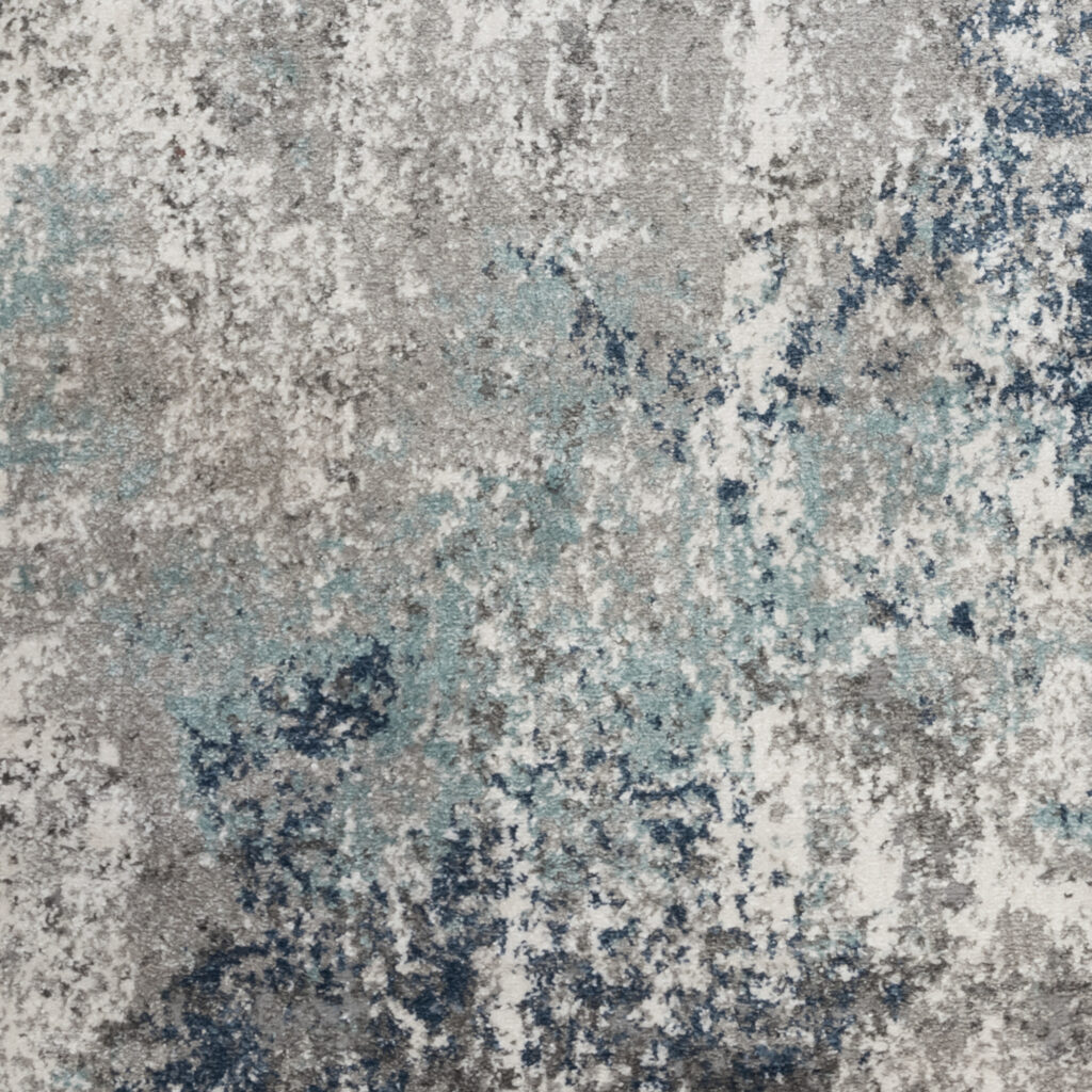 9' x 12' Gray and Blue Abstract Power Loom Area Rug