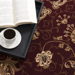 3’ x 15’ Red and Black Ornamental Runner Rug