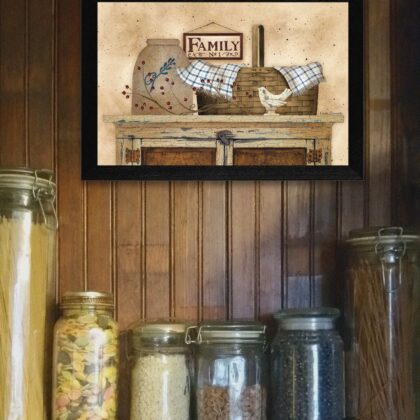 Family Still Life 1 Black Framed Print Wall Art