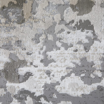 12' X 18' Silver Gray And White Abstract Area Rug