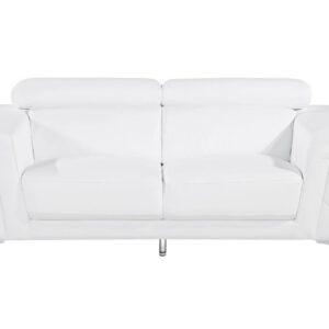 White Top Grain Leather Five Person Seating Set