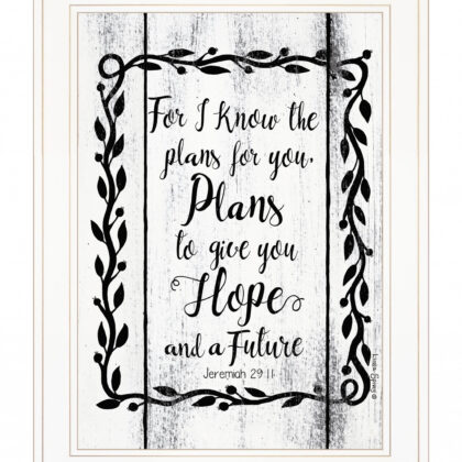 Plans To Give You Hope 1 White Framed Print Wall Art