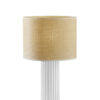 24" White Ceramic Cylinder Table Lamp With Beige Drum Shade