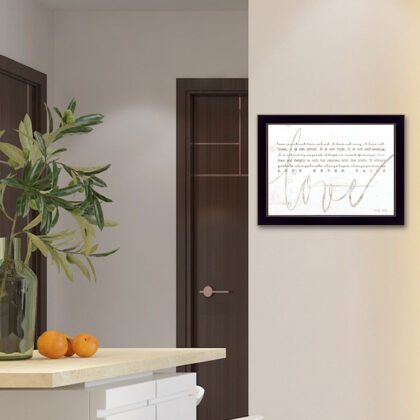 Love Never Fails 1 Black Framed Print Wall Art