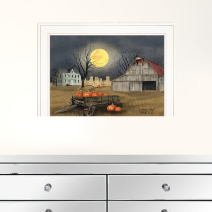 Harvest Moon 5 White Framed Print Wall Art