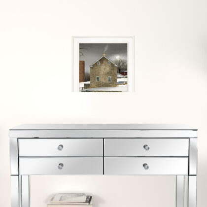 Set Of Two Cold Winter 1 White Framed Print Wall Art