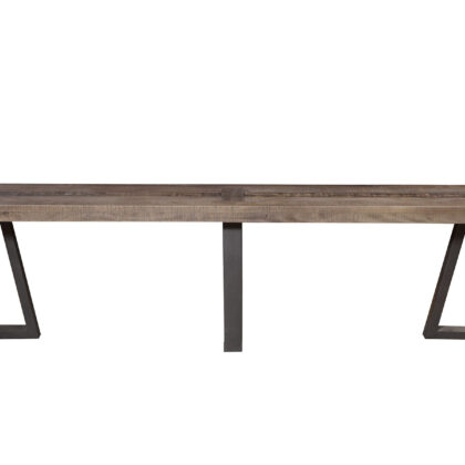 75" Natural and Black Distressed Solid Wood Dining Bench