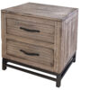 25" Brown Two Drawer Nightstand