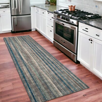 12' Brown and Beige Ombre Hand Tufted Runner Rug