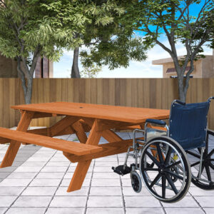 Cedar Chest Solid Wood Outdoor Picnic Table Umbrella Hole