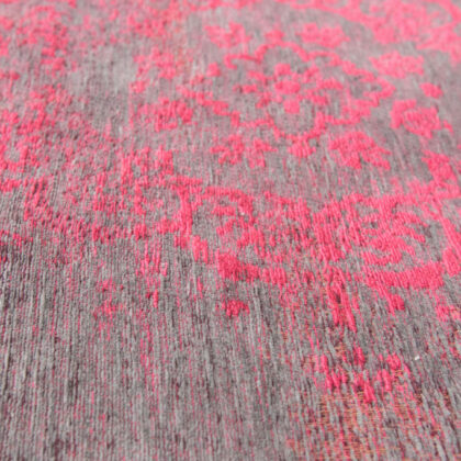 7' x 9' Gray and Pink Medallion Non Skid Area Rug