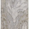8' Gold and Ivory Abstract Runner Rug